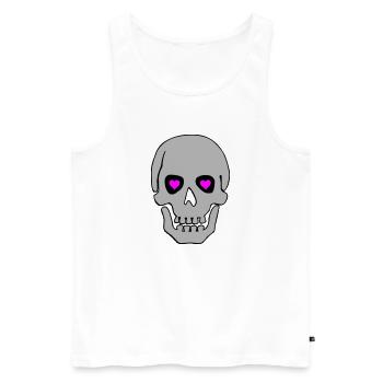 skull in love 02 - Men's Premium Organic Tank Top - white - Front - AI Model Male 178 light (178cm)