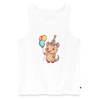 Armadillo Anniversaire Bande Dessinée Mignon - Débardeur bio Premium Homme - blanc - Devant - Michal (187cm)