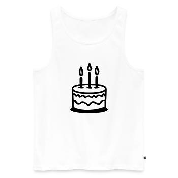Geburtstagskuchen - Männer Premium Bio Tank Top - Weiß - Vorne - Michal (187cm)
