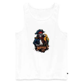 Skipper 55 Birthday Boat Motorboat Sailboat - Men's Premium Organic Tank Top - white - Front - Michal (187cm)