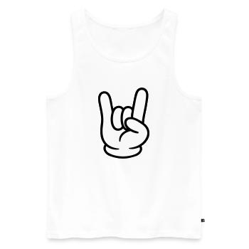 Hand Comic Party Zeichen - Männer Premium Bio Tank Top - Weiß - Vorne - AI Model Male 178 light (178cm)