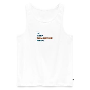 mangerDormirNatnatBikeRunRépéter - Débardeur bio Premium Homme - blanc - Devant - Michal (187cm)
