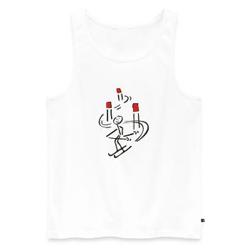 Skimännchen zweifarbig - Männer Premium Bio Tank Top - Weiß - Vorne - AI Model Male 178 light (178cm)