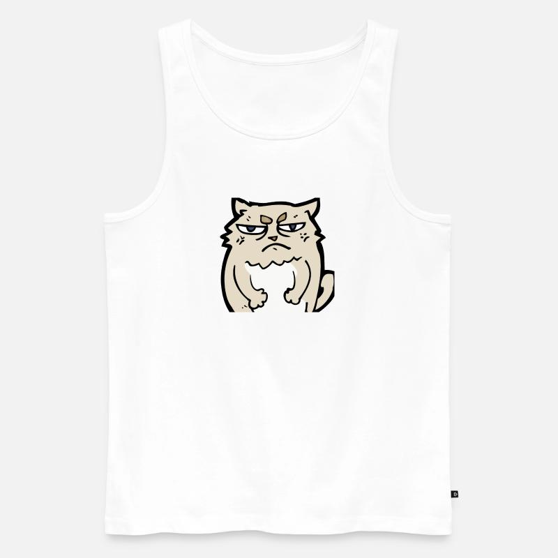 crumpy cat cartoon #1 - Männer Premium Bio Tank Top - Weiß