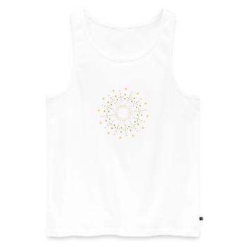 Star Mandala Gold - a sunny yoga motif - Men's Premium Organic Tank Top - white - Front - Michal (187cm)