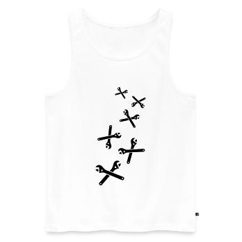 Schraubenschlüssel Icon - Männer Premium Bio Tank Top - Weiß - Vorne - Michal (187cm)