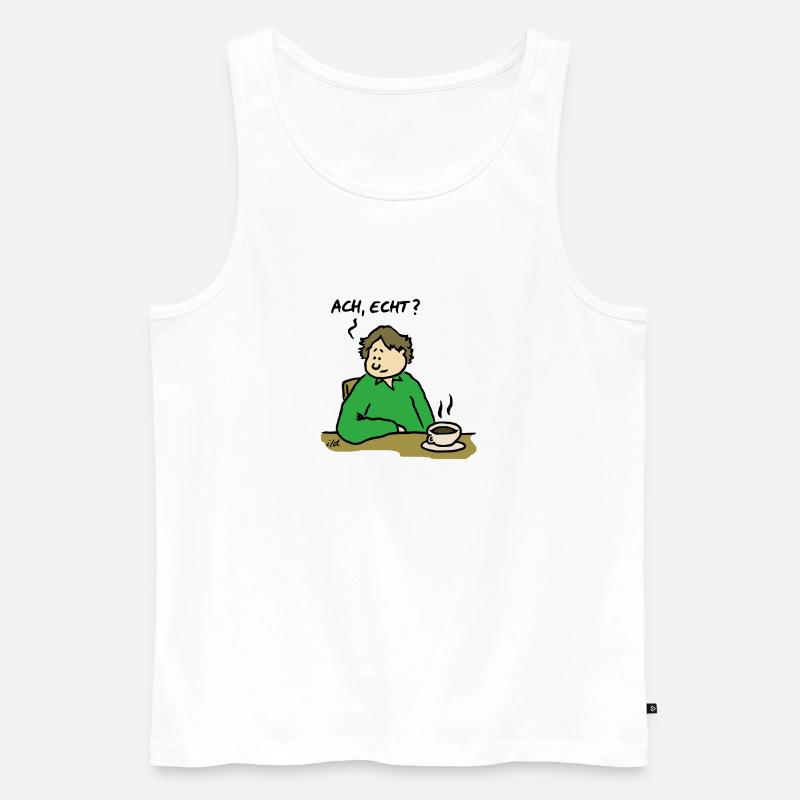Ach, echt? - Männer Premium Bio Tank Top - Weiß