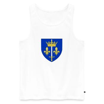 royaliste blason - Débardeur bio Premium Homme - blanc - Devant - AI Model Male 178 light (178cm)