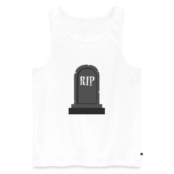 Grabstein RIP Halloween - Männer Premium Bio Tank Top - Weiß - Vorne - AI Model Male 178 light (178cm)