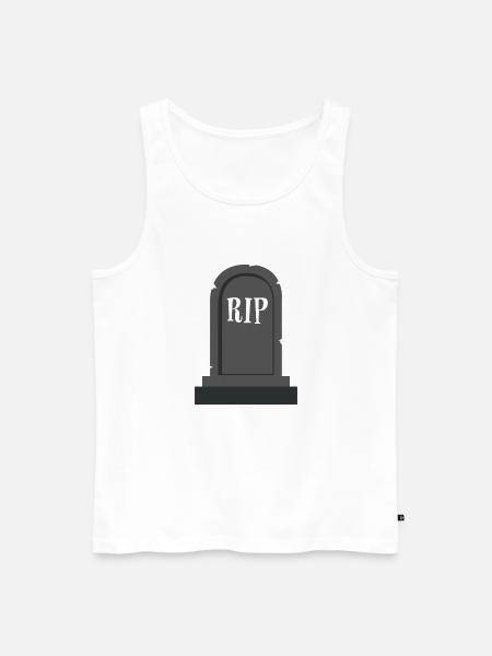 Gravestone RIP Halloween - Men's Premium Organic Tank Top - white