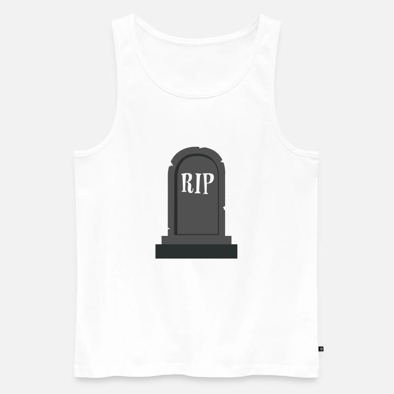 Grabstein RIP Halloween - Männer Premium Bio Tank Top - Weiß