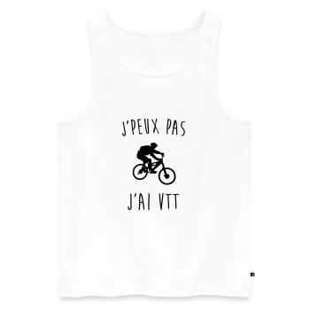 j'peux pas j'ai vtt - Débardeur bio Premium Homme - blanc - Devant - Michal (187cm)