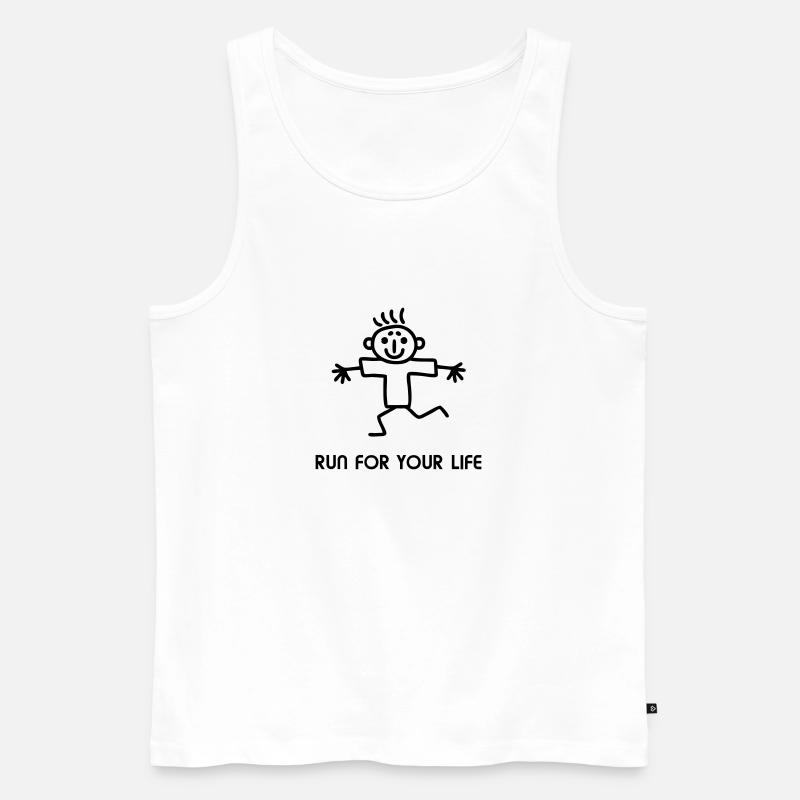 Strichmännchen run - Männer Premium Bio Tank Top - Weiß