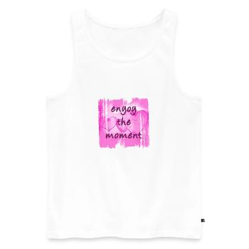 Enyoy Le Moment Coeurs Roses - Débardeur bio Premium Homme - blanc - Devant - Michal (187cm)
