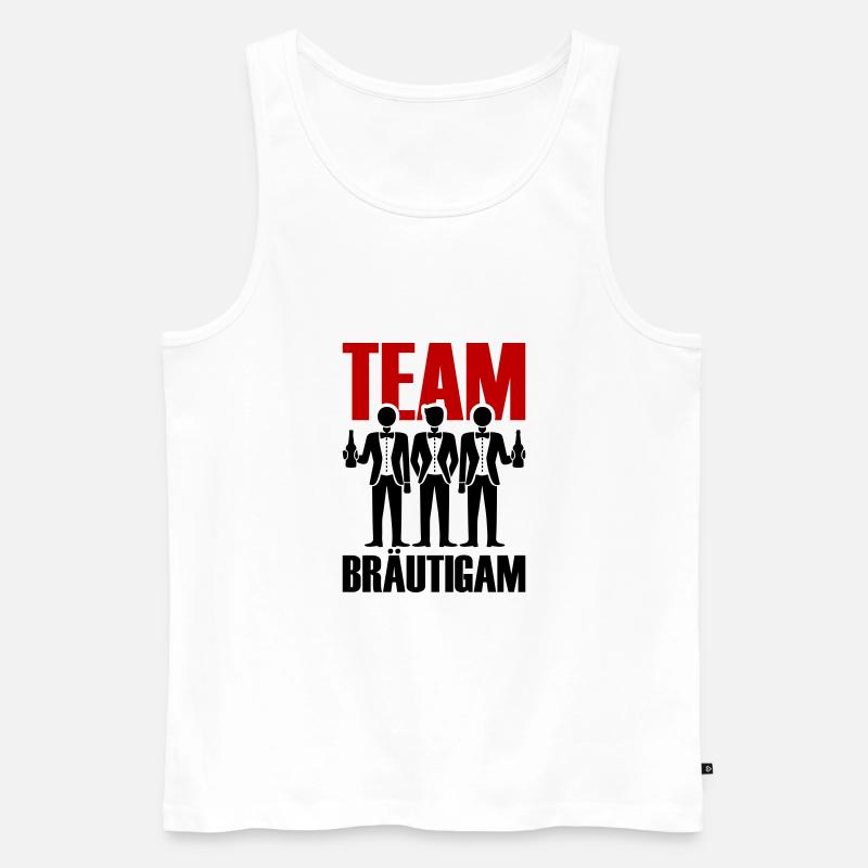Team Bräutigam Polterhochzeit - Männer Premium Bio Tank Top - Weiß