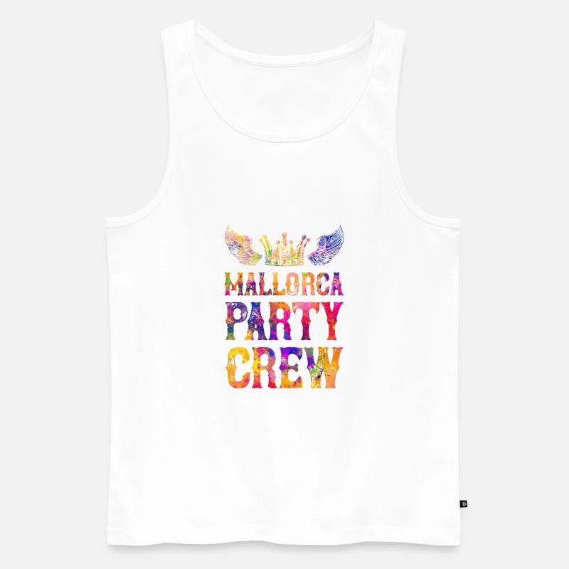 Mallorca Party Crew Spruch - Männer Premium Bio Tank Top - Weiß