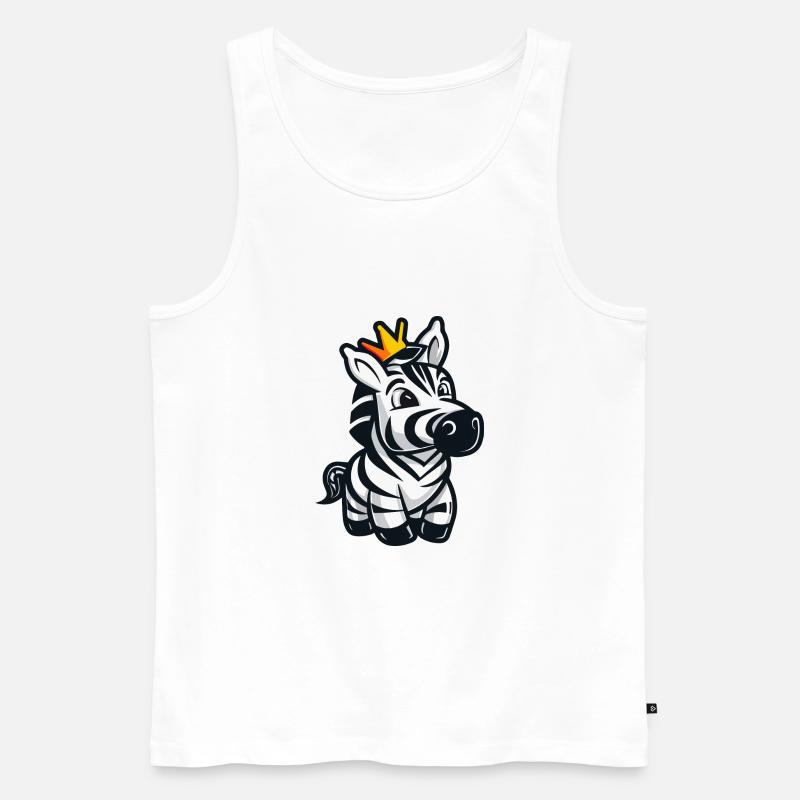 Zebra Comic Crown - Men's Premium Organic Tank Top - white