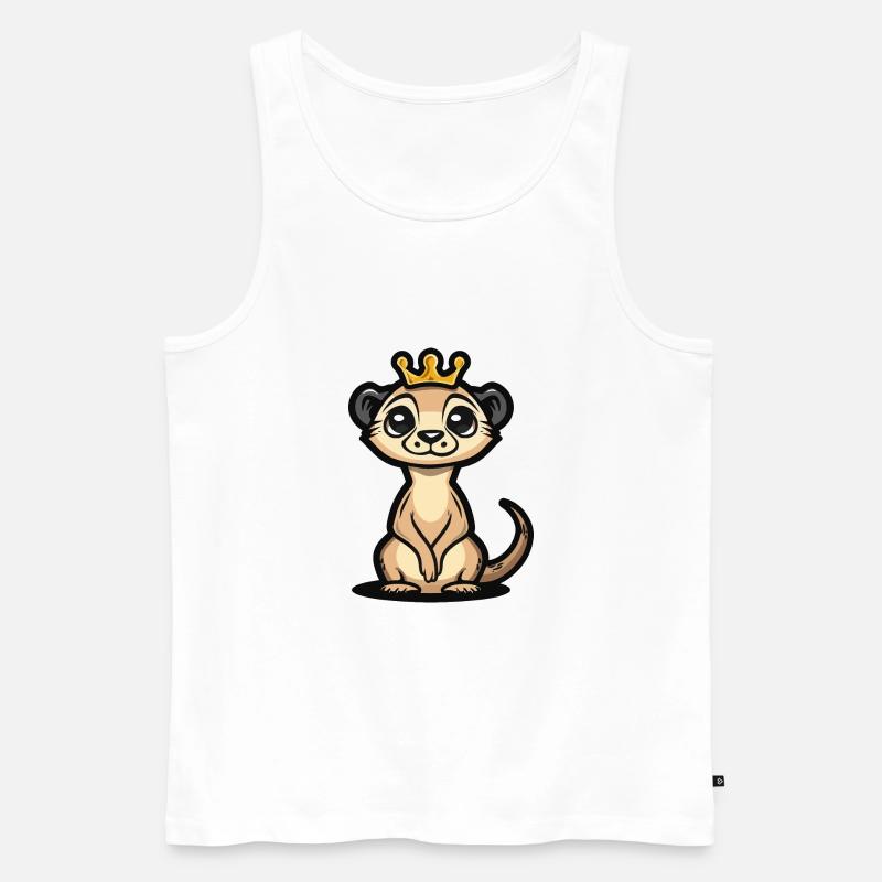 Erdmännchen Comic Krone - Männer Premium Bio Tank Top - Weiß
