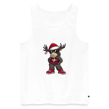 Elch Weihnachten X-Mas - Männer Premium Bio Tank Top - Weiß - Vorne - Michal (187cm)