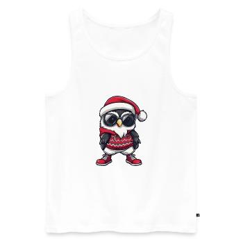 hibou Noël Noël - Débardeur bio Premium Homme - blanc - Devant - Michal (187cm)