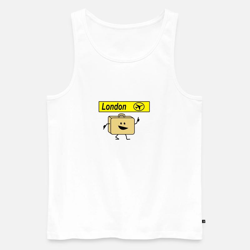 suitcase london - Männer Premium Bio Tank Top - Weiß