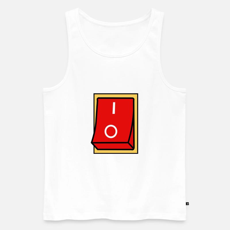 ON - OFF SCHALTER - Männer Premium Bio Tank Top - Weiß