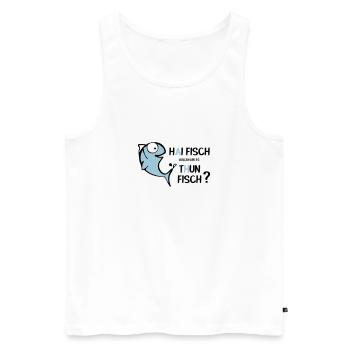 Haifisch Thunfisch - Männer Premium Bio Tank Top - Weiß - Vorne - Michal (187cm)