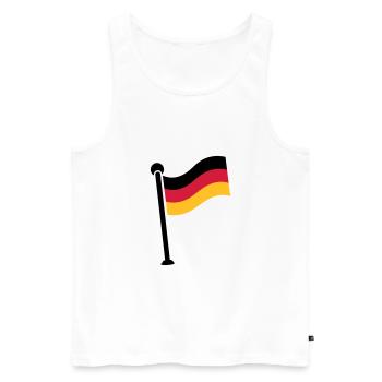 Gehisste Deutschlandfahne / German Flag (3c) - Männer Premium Bio Tank Top - Weiß - Vorne - AI Model Male 178 light (178cm)
