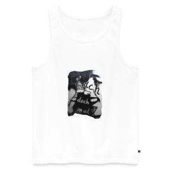 TOMZOFF Lach doch mal! - Männer Premium Bio Tank Top - Weiß - Vorne - AI Model Male 178 light (178cm)