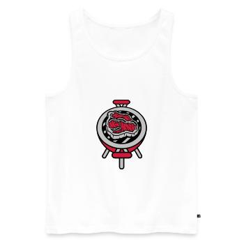 Kleiner Grill Steak BBQ - Männer Premium Bio Tank Top - Weiß - Vorne - AI Model Male 178 light (178cm)