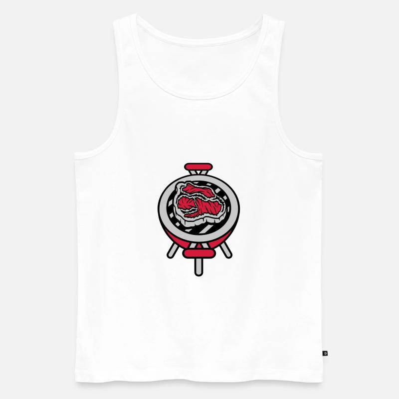 Petit grill steak BBQ - Débardeur bio Premium Homme - blanc