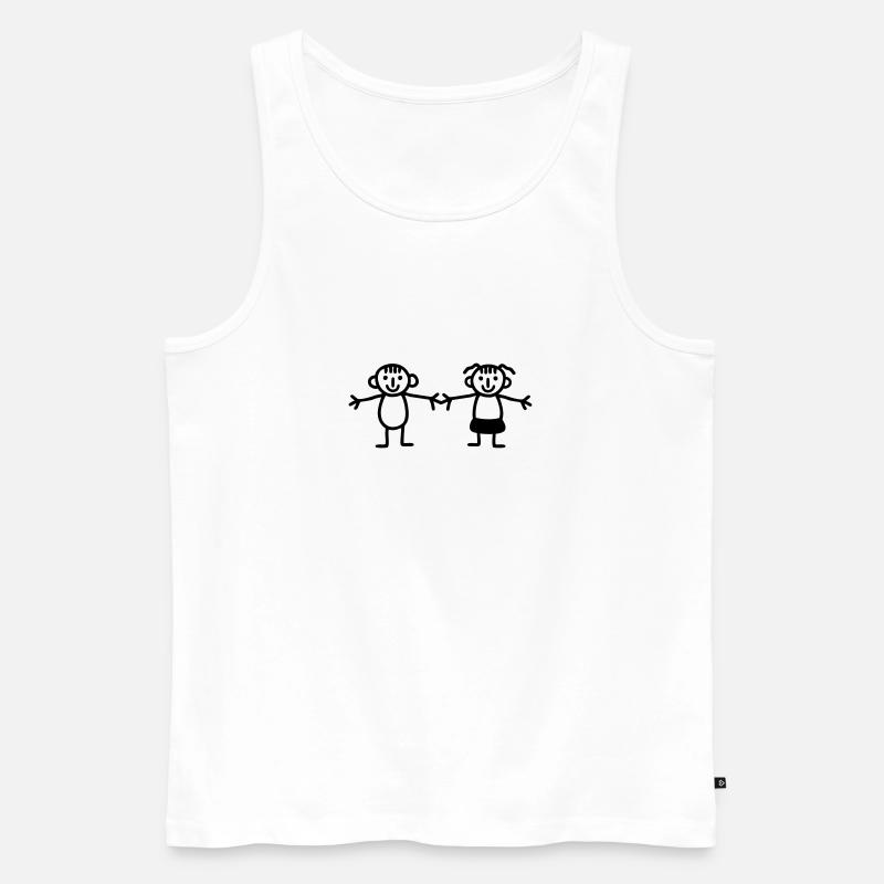 Kinder Mädchen Junge - Männer Premium Bio Tank Top - Weiß