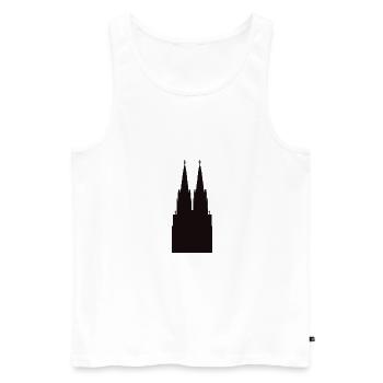 Silhouette der Ostseite des Kölner Doms schwarz - Männer Premium Bio Tank Top - Weiß - Vorne - Michal (187cm)