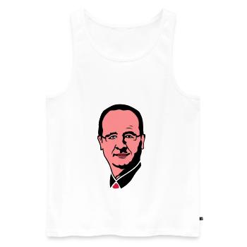 francois holland Präsident Führer 3 - Männer Premium Bio Tank Top - Weiß - Vorne - AI Model Male 178 light (178cm)