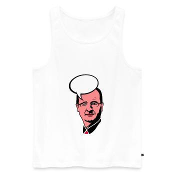 francois holland Präsident Blase Führer - Männer Premium Bio Tank Top - Weiß - Vorne - AI Model Male 178 light (178cm)