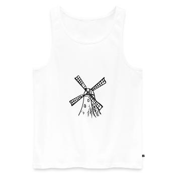 Classic Vintage Windmill - Men's Premium Organic Tank Top - white - Front - Michal (187cm)
