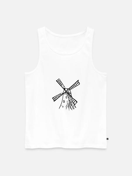 Klassinen vintage-tuulimylly - Miesten premium luomu-tanktoppi - valkoinen