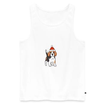 Süßer Beagle - Geschenkidee für Hundefreunde - Männer Premium Bio Tank Top - Weiß - Vorne - Michal (187cm)