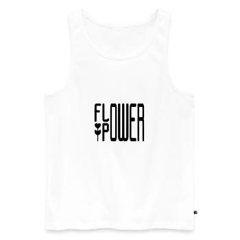 FLOWER POWER - Men's Premium Organic Tank Top - white - Front - AI Model Male 178 light (178cm)