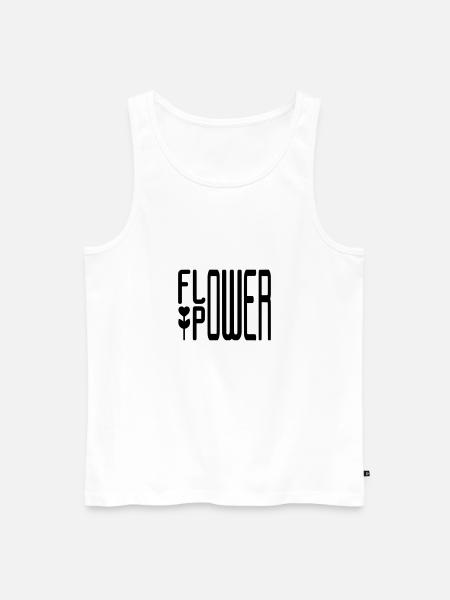 FLOWER POWER - Men's Premium Organic Tank Top - white