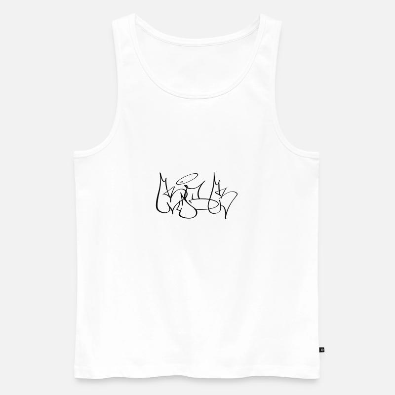 KICK - Graffiti Throw-Up - Männer Premium Bio Tank Top - Weiß