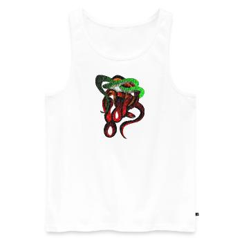 Snakes Rinde - Männer Premium Bio Tank Top - Weiß - Vorne - AI Model Male 178 light (178cm)