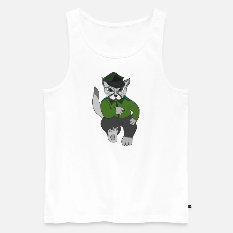 Katze - Männer Premium Bio Tank Top - Weiß