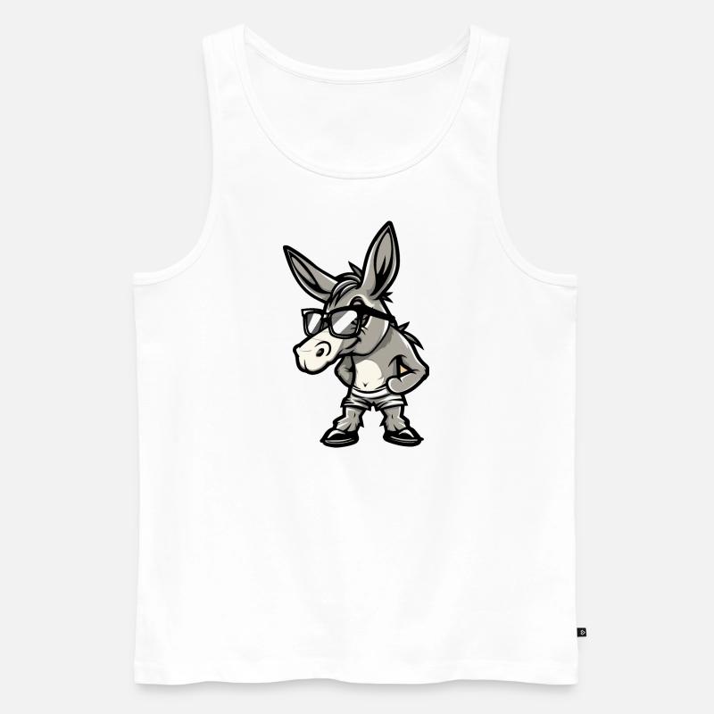 Esel Comic Cool - Männer Premium Bio Tank Top - Weiß