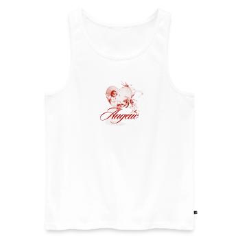 Vintage Angel Design "Angelic" - Men's Premium Organic Tank Top - white - Front - Michal (187cm)