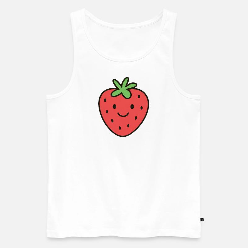 Smile Erdbeere - Männer Premium Bio Tank Top - Weiß