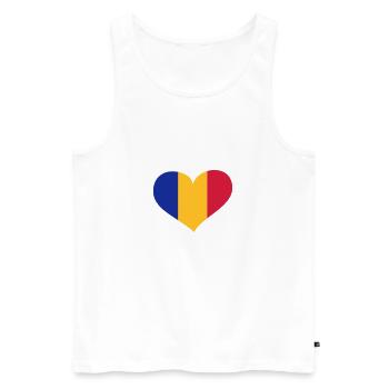 Rumänien Herz; Heart Romania - Débardeur bio Premium Homme - blanc - Devant - Michal (187cm)