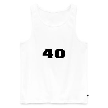 40. 40 YEARS. 40th ANNIVERSARY. 40TH ANNIVERSARY. - Men's Premium Organic Tank Top - white - Front - Michal (187cm)