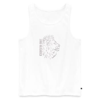 Chosen One – Tête de lion stylisée - Débardeur bio Premium Homme - blanc - Devant - AI Model Male 178 light (178cm)