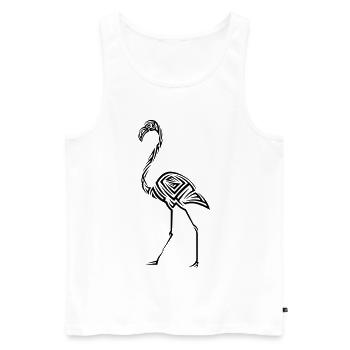 Tatouage tribal Flamingo - Débardeur bio Premium Homme - blanc - Devant - AI Model Male 178 light (178cm)